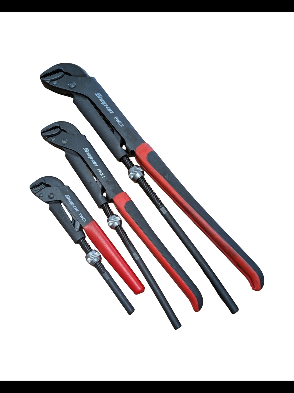 Snap-on Red and Black Adjustable Wrench Pliers Set - 3 Piece PWZ0 PWZ1 PWZ2